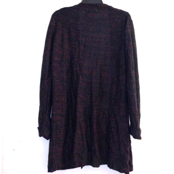 🎄- Ambiance sz L Dark Plum Long Line Cardigan - Picture 2 of 6